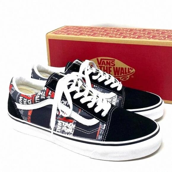 VANS Old Skool Shoe Casual Low Top Canvas Suede Red VN0A4U3BWZ4 Size Men's Black - Picture 1 of 12